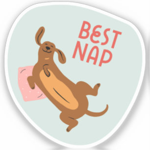 Bestes Nickerchen niedlicher illustrierter Hund Aq Aufkleber