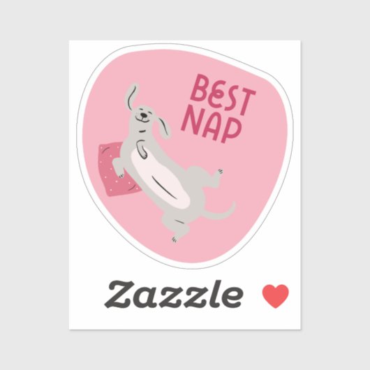 Bestes Nickerchen niedlicher illustrierter Hundehu Aufkleber (Blatt)