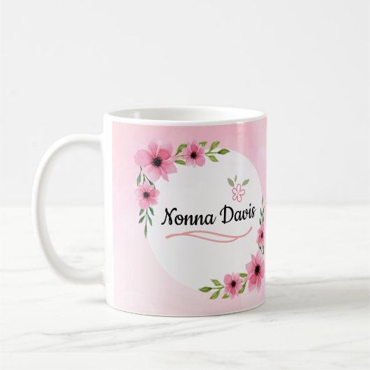 Bestes Nonna in der WeltBlumen-Tasse Kaffeetasse (Links)