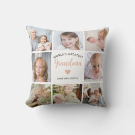 Bestes Oma Collage Rosa Herz Kissen