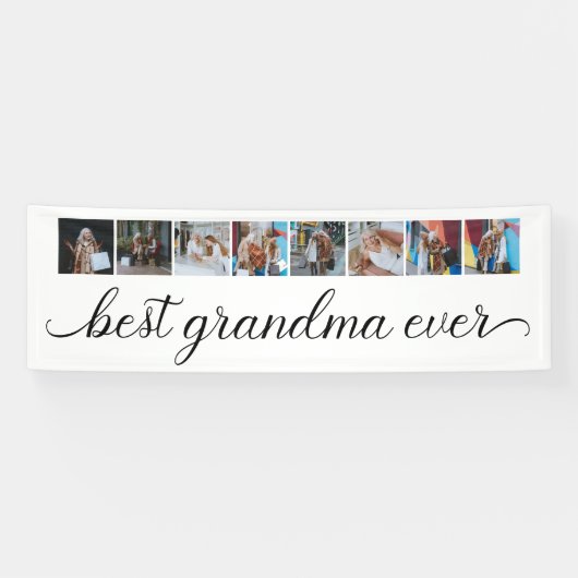 Bestes Oma je 8 Foto Collage Party Banner (Horizontal)