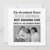 Bestes Oma je Custom Newspaper Headline Foto (Vorderseite)
