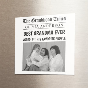 Bestes Oma je Custom Newspaper Headline Foto Magnet