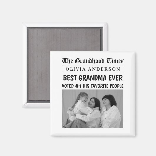 Bestes Oma je Custom Newspaper Headline Foto Magnet (Vorderseite/Rückseite)