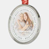 Bestes Oma je Modernes Klassisches Foto Ornament Aus Metall (Links)