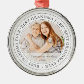 Bestes Oma je Modernes Klassisches Foto Ornament Aus Metall (Vorne)