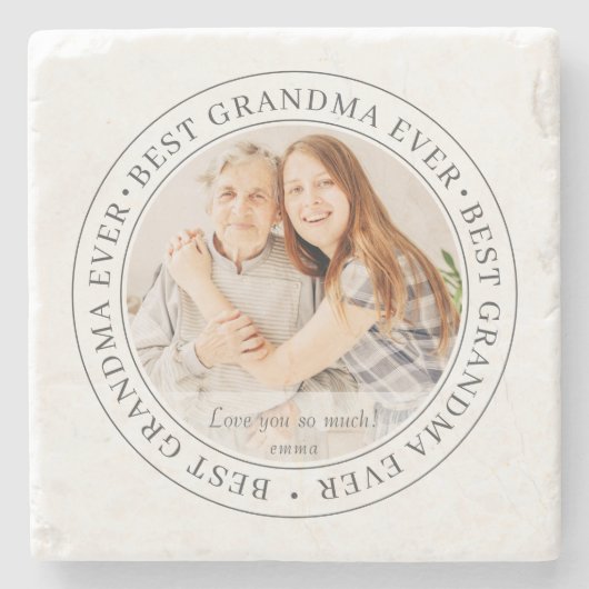 Bestes Oma je Modernes Klassisches Foto Steinuntersetzer (Vorderseite)