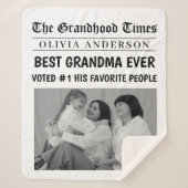 Bestes Oma je Personalisiertes Zeitungs-Foto Sherpadecke (Vorderseite)