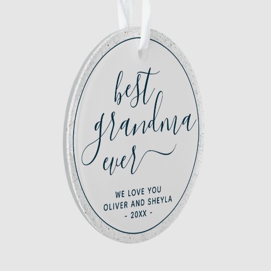 Bestes Oma-je-Script-Foto auf Back Keepake Ornament (Vorderseite)