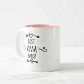 Bestes Oma je Zweifarbige Tasse (Vorderseite Links)