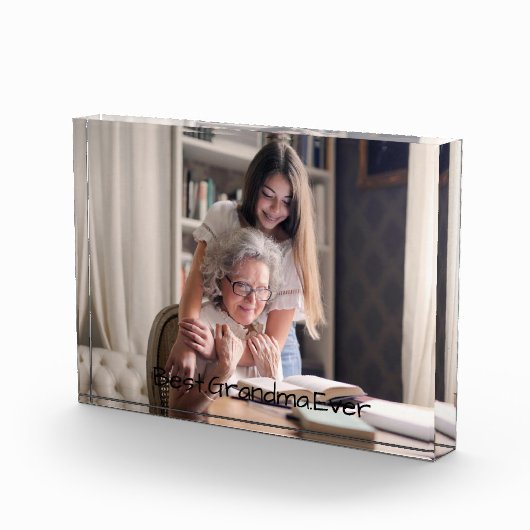 Bestes Oma-jemals-Personalisiertes Foto-Zitat Fotoblock (Rechts)