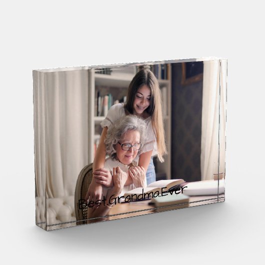 Bestes Oma-jemals-Personalisiertes Foto-Zitat Fotoblock (Links)