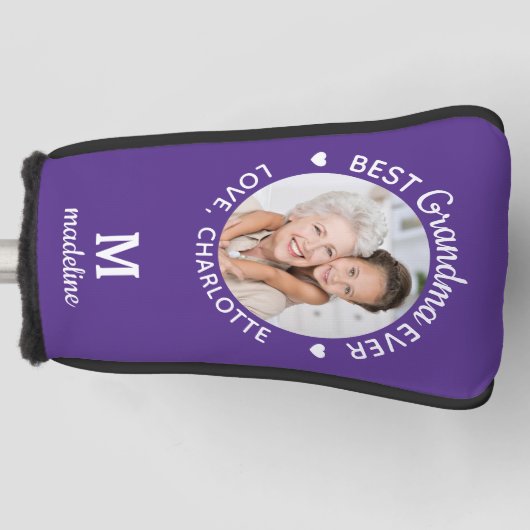 Bestes Oma-jemals-Personalisiertes Monogramm-Foto Golf Headcover (Vorderseite)