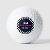 Bestes Oma Modernes Karo Hot Pink Golfball (Vorderseite)