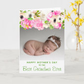 Bestes Oma| Muttertag| Blumengrün Foto Karte (Gelbe Blume)