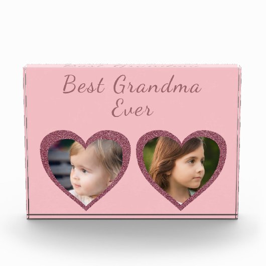 Bestes Oma Pink Hearts Custom Kids Foto (Vorderseite)