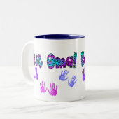 Bestes Oma scherzt Handdruck-Geschenke Zweifarbige Tasse (Vorderseite Links)