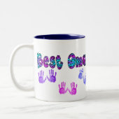 Bestes Oma scherzt Handdruck-Geschenke Zweifarbige Tasse (Links)