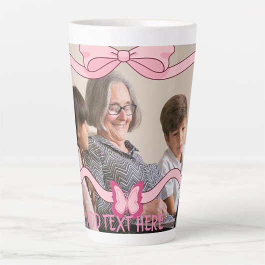 Bestes Oma und Großkinder rosa Design Milchtasse (Vorderseite)