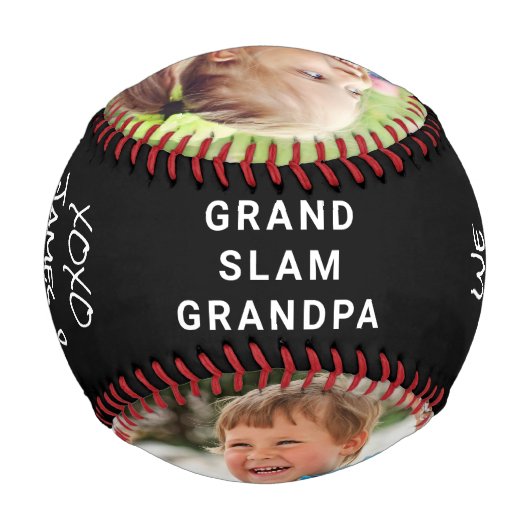 Bestes Opa Black-Foto Baseball (Rückseite)