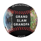 Bestes Opa Black-Foto Baseball (Vorderseite)