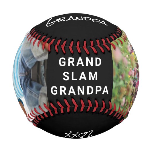 Bestes Opa Black-Foto Baseball (Vorderseite)