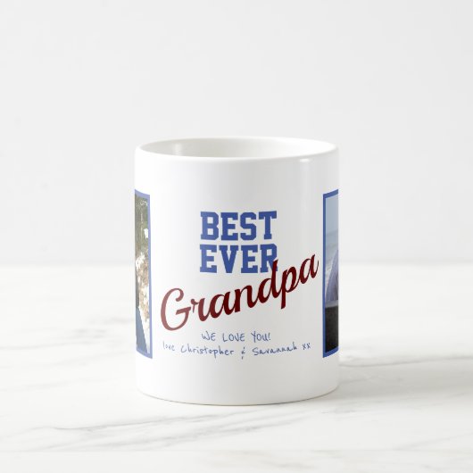 Bestes Opa Custom 2 Foto Kaffeetasse (Mittel)