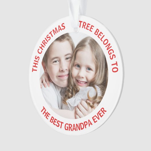 Bestes Opa-Foto Ornament (Vorderseite)