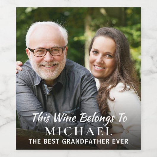Bestes Opa-Foto Weinetikett (Einzelnes Label)