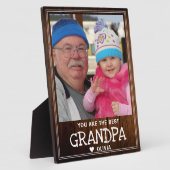 Bestes Opa Großes Foto Rustikales Holz Fotoplatte (Seite)