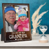 Bestes Opa Großes Foto Rustikales Holz Fotoplatte (Seite)