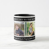 Bestes Opa Happy Vatertag 4 Foto Schwarz Tasse (Zentrum)