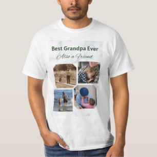 Bestes Opa je 4-Foto-Collage-Script-Shirt T-Shirt