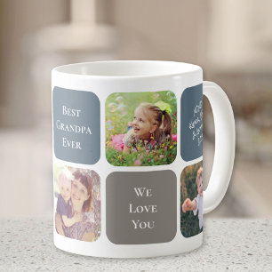 Bestes Opa je Blue Grau Foto Kaffeetasse