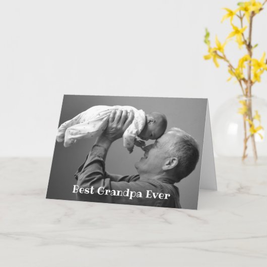 Bestes Opa-je-Foto Großes Kind Karte (Gelbe Blume)