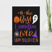 Bestes Opa je Halloween in Orange und Lila Karte (Vorderseite)