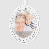 Bestes Opa je Modernes Klassisches Foto Ornament (Vorderseite)