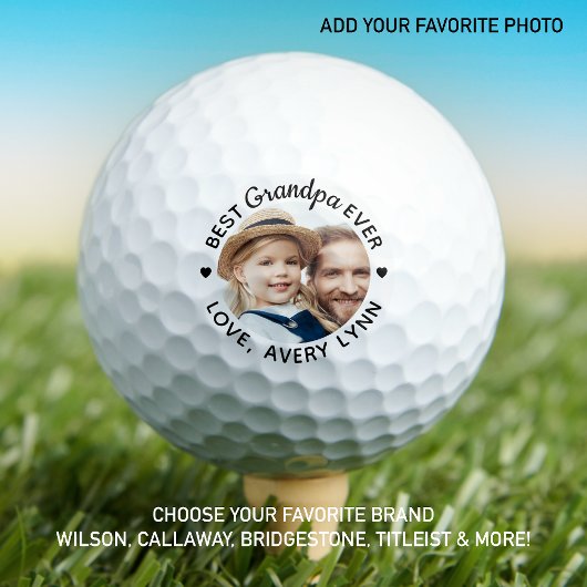 Bestes Opa je Modernes Personalisiertes Foto Golfball