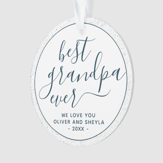 Bestes Opa-je-Script-Foto auf Back Keepake Ornament (Vorderseite)
