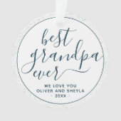 Bestes Opa-je-Script-Foto auf Back Keepake Ornament (Vorderseite)