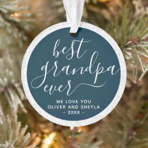 Bestes Opa-je-Script-Foto auf der Rückseite Keepak Ornament