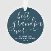 Bestes Opa-je-Script-Foto auf der Rückseite Keepak Ornament (Vorderseite)