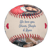 Bestes Opferherz 4 FotoCollage Baseball (Rückseite)