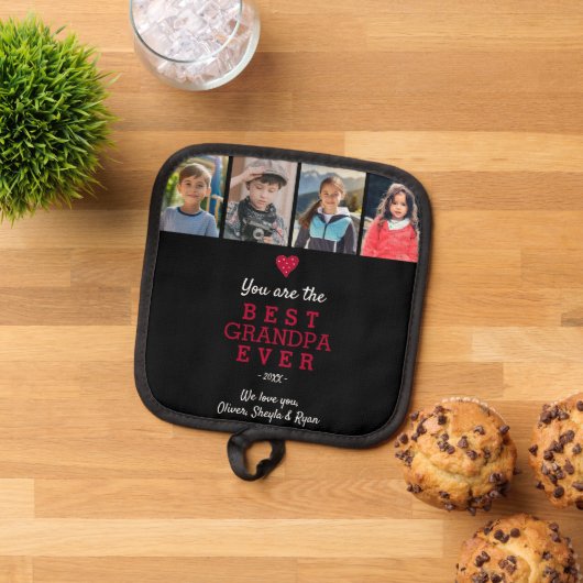 Bestes Opferherz 4 FotoCollage Topflappen (Oben Unten)