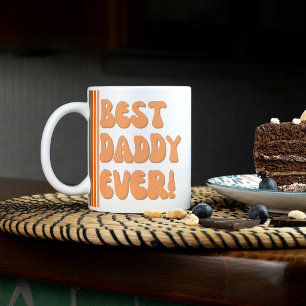 Bestes Papa Aller Orange Retro Foto Tasse