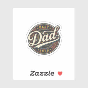 Bestes Papa Aller Zeiten Vintage-Abzeichen T-Shirt Aufkleber