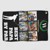 Bestes Papa By Par Custom 6 Foto für Vater oder Gr Golfhandtuch (Horizontal)
