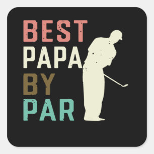 Bestes Papa by Par Golf Geschenk für Vater Vaterta Quadratischer Aufkleber