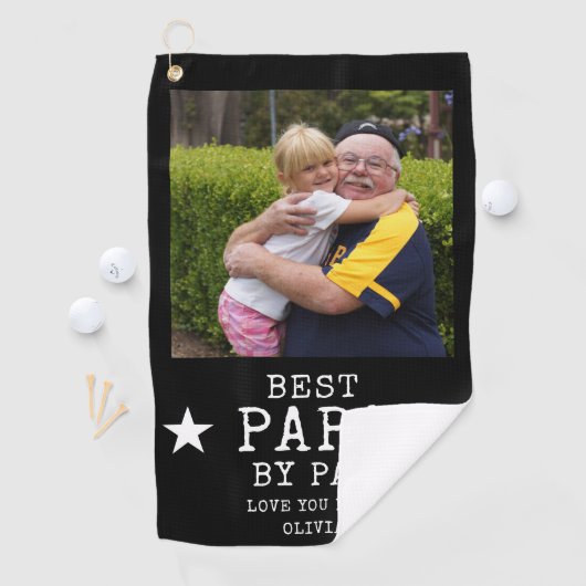 Bestes Papa by Par Personalisiert Grandpa Foto Ges Golfhandtuch (Insitu)