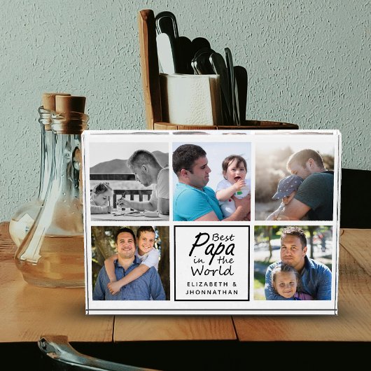 Bestes Papa in der Welt Moderne VaterfotoCollage Fotoblock